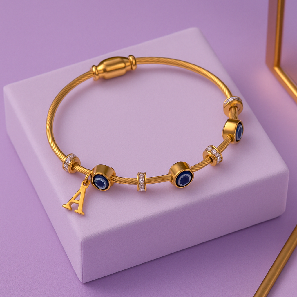 Evil Eye & Initial Bangle