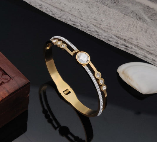Geometric & Stone Radiance Bangle