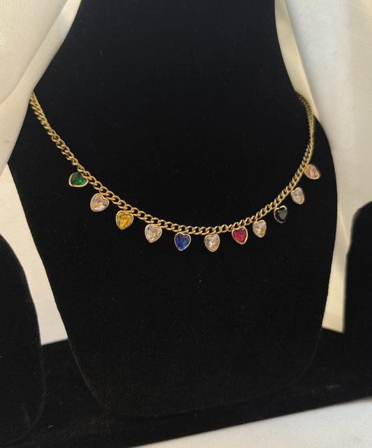 Zainif Dazzling Heart Chain Necklace