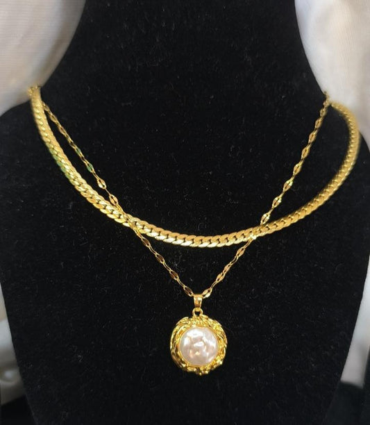 Zainif Opulent Pearl Duo Necklace